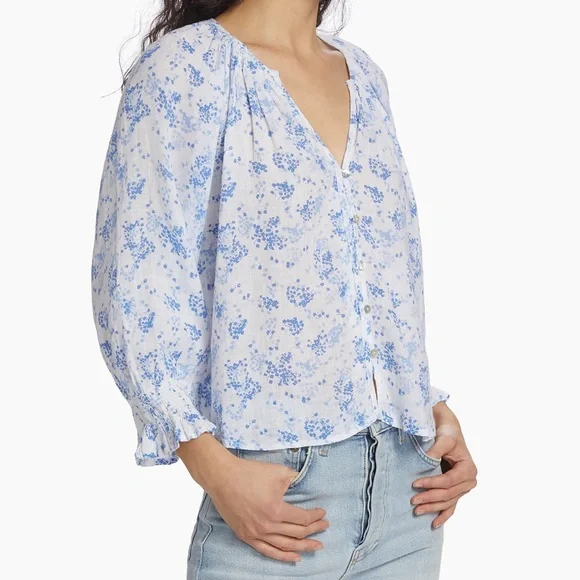Rails Mariah Linen-Blend Floral Blouse - Picture 11 of 16